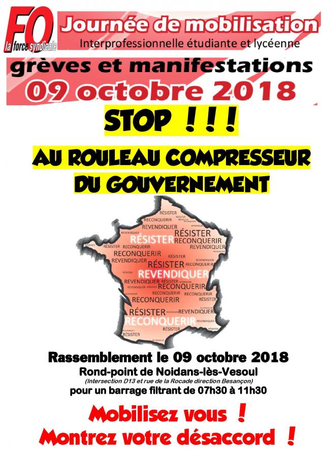 Mobilisation du 09 octobre 2018